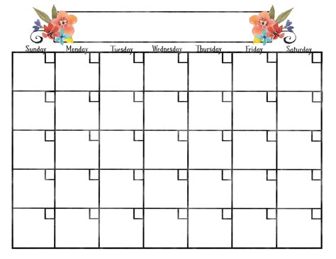 Free Printable Calendar Cute
